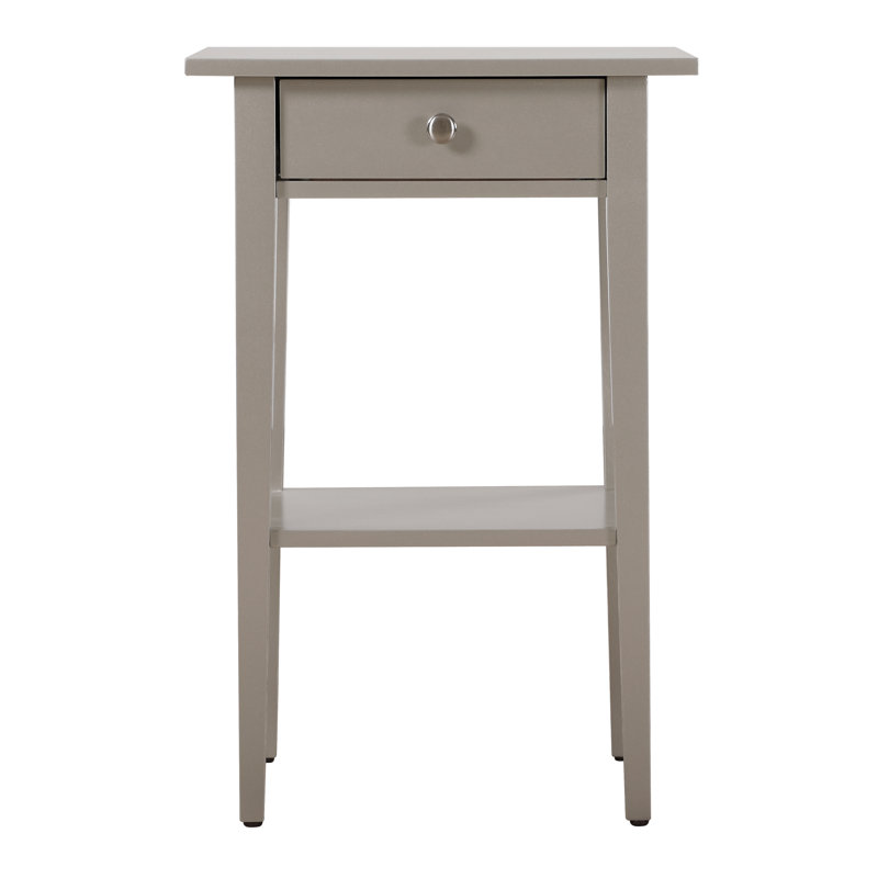 Dalton Nightstand-End Table with One Drawer Silver Chapagne, Champagne