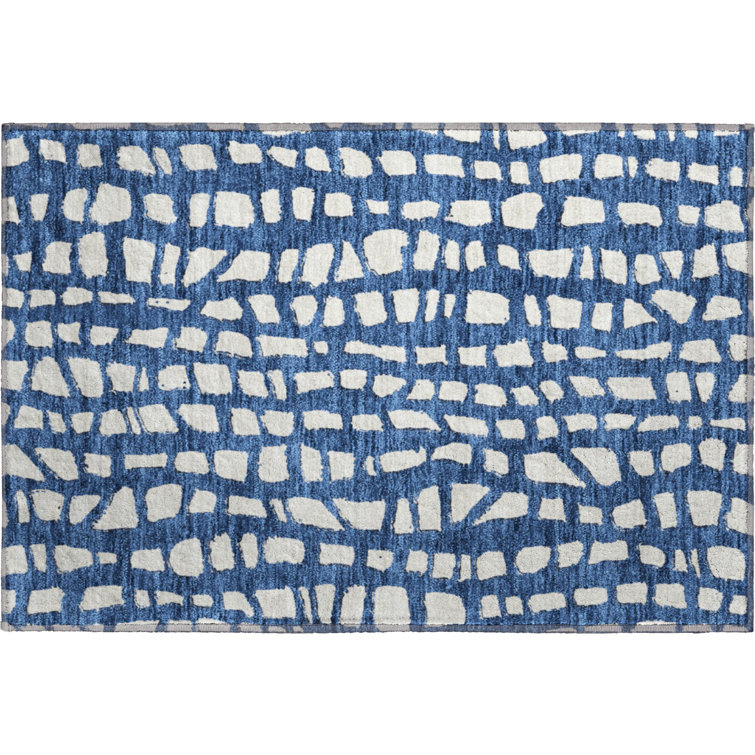 Premium Machine Washable Prisco Navy Rug