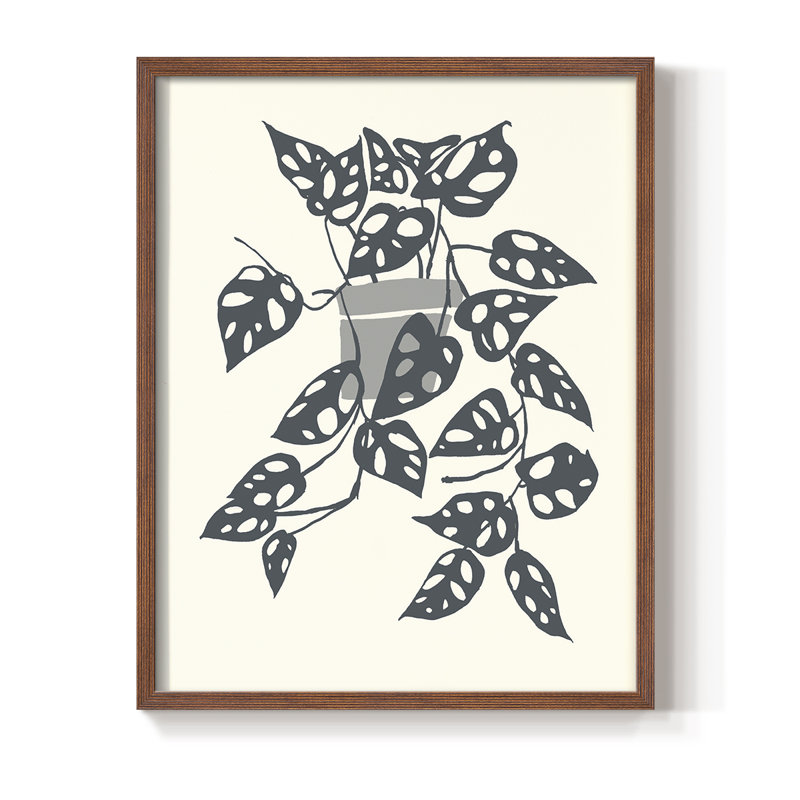 «Growing Leaves II», reproduction encadrée - bois massif, H 21 po x l 17 po, Noyer