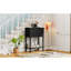 Console étroite, canapé mince avec trois tiroirs de rangement et tablette inférieure (noir)-8274761