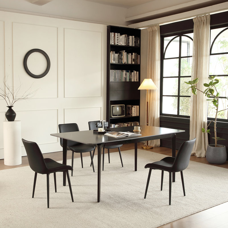 Chaises de salle à manger rembourrées de style moderne Mid-Century en cuir, Castor, 4