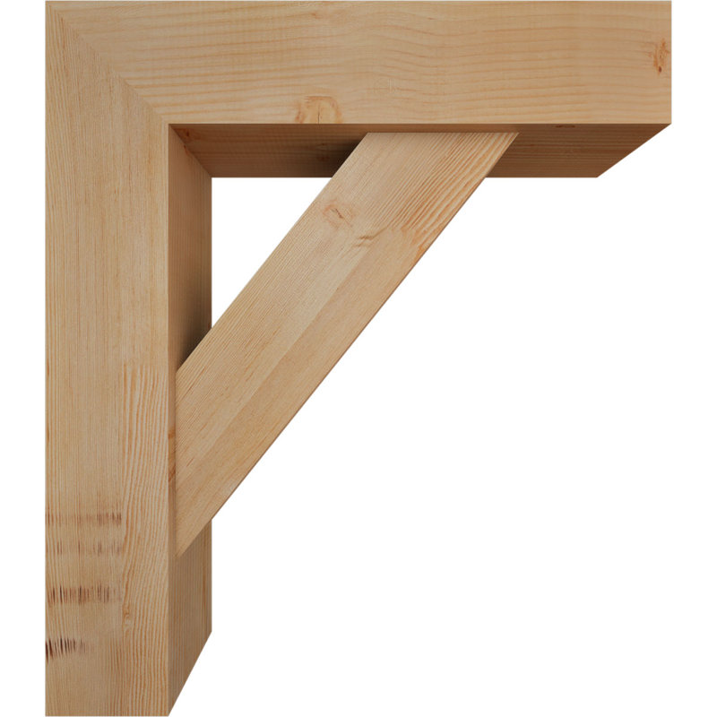 Traditional Block Bracket w/ Offset Brace, 32 x 28, 7 1/2"W Douglas Fir (Smooth)