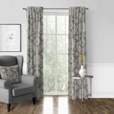 Indali 100% Cotton Floral Room Darkening Rod Pocket Curtain Panels