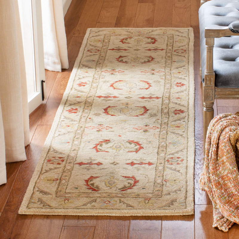 Tapis oriental en laine touffeté à la main Tingley, Tapis de couloir 2 pi 3 po x 8 pi