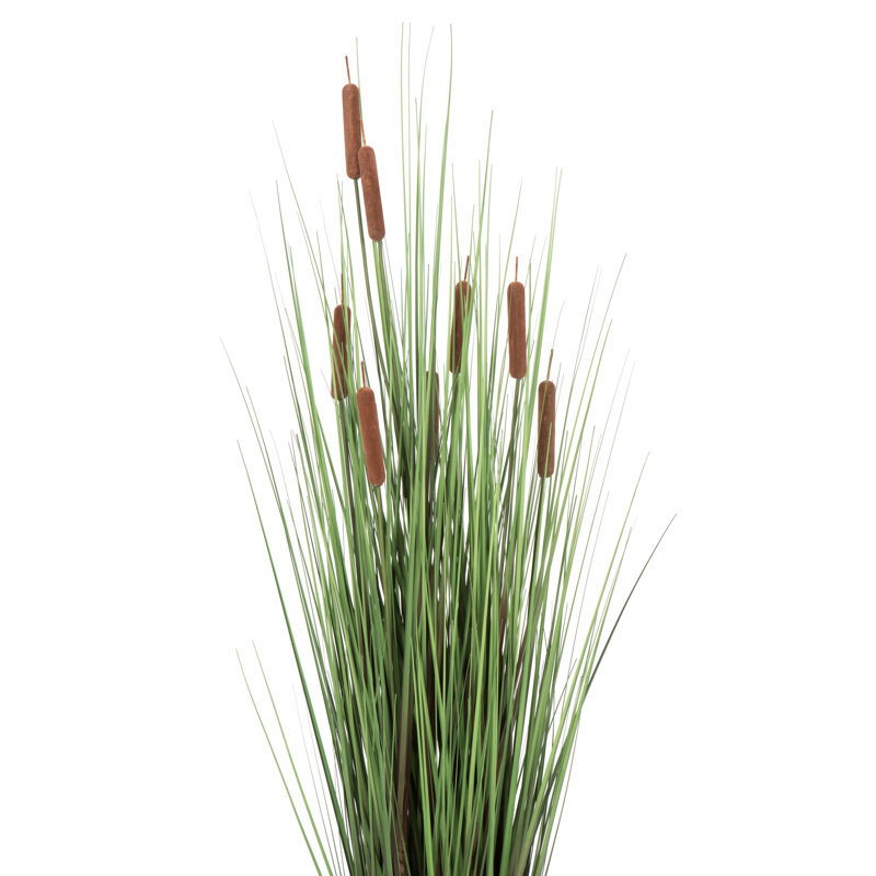 Artificial Straight Grass and Cattails, 48" H x 24" W x 24" D