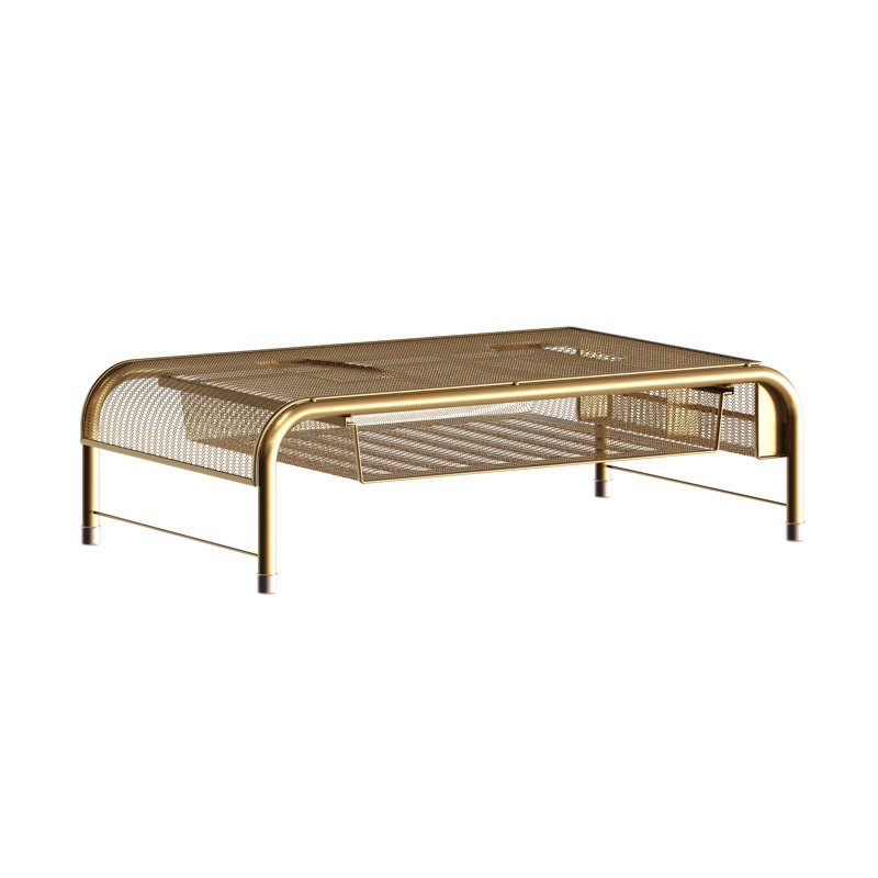 Support pour écran de bureau en métal avec tiroir et rangement Martha Stewart Ryder