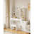 Large Vanity Desk with Light Mirror, Makeup Vanity Dressing Table with 3 Drawers, Adjustable Shelves, Storage Cabinet, Bedroom Vanity Table for Women‘s Day (White)