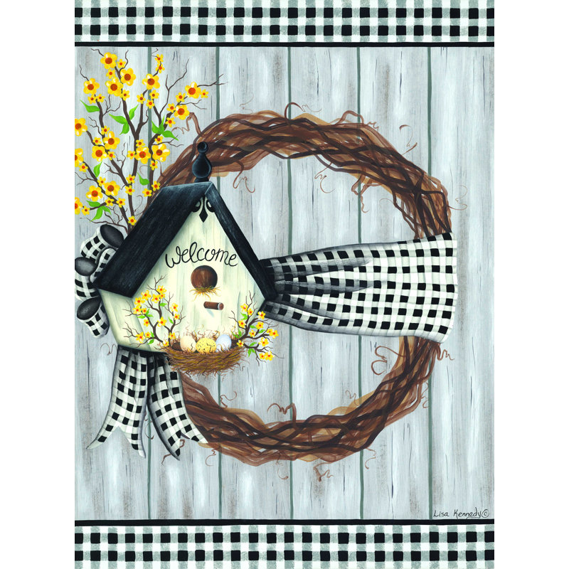 «Spring Welcome Wreath», reproduction sur toile tendue, H 48 po x l 36 po