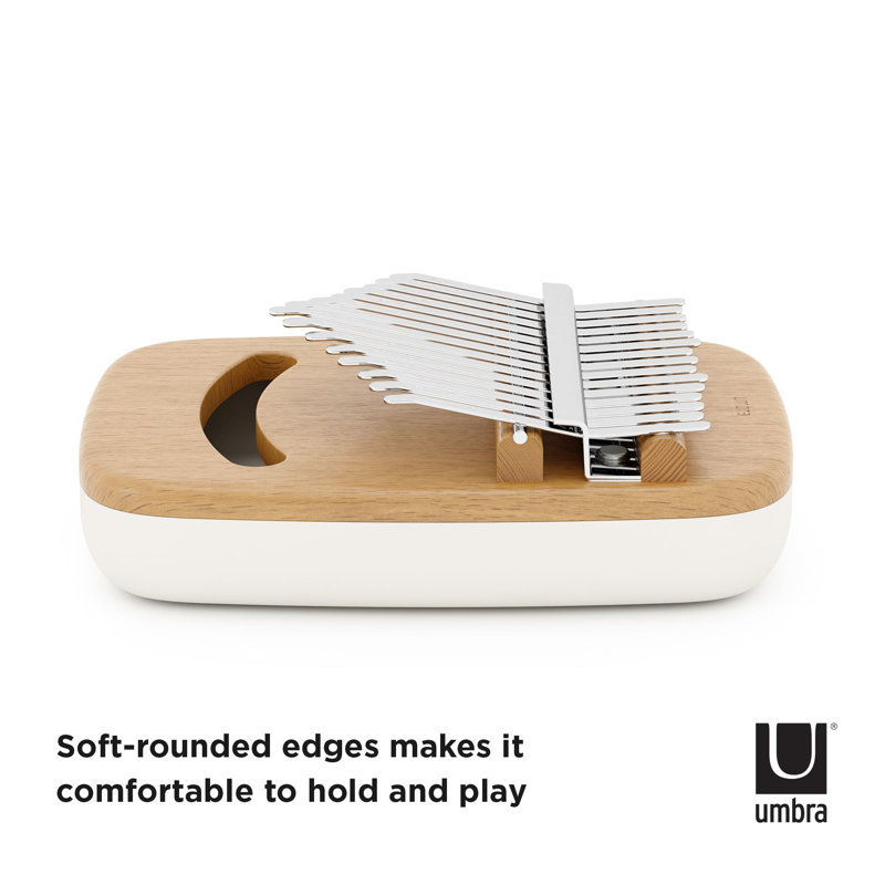 White and Natural Beechwood Kalimba Thumb Piano