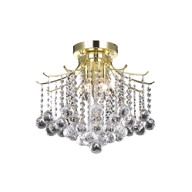 Hermanson Flush Mount, Gold, 12" H x 16" W x 16" D