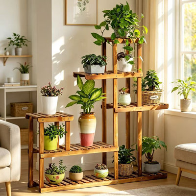 Solid Wood Plant Stand 8 Tier