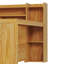Lit de jour simple en bois avec tablettes de rangement, 2 tiroirs et bureau d'étude, naturel-163480085-163480084