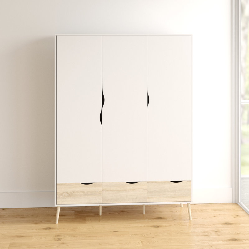 Litzy 3 Door Manufactured Wood Wardrobe