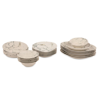 Porcelain China Dinnerware Set 24 Piece - Service for 6