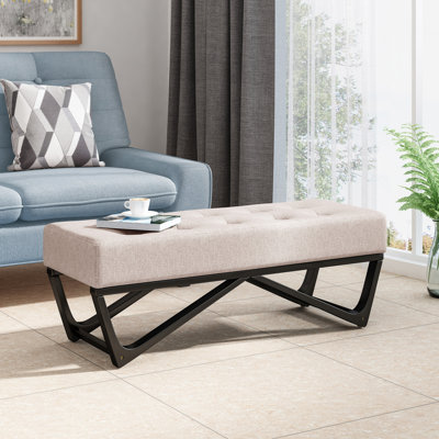Banc rectangulaire moderne avec repose-pieds, sièges d'appoint élégants pour le salon, vestibule, confort moderne