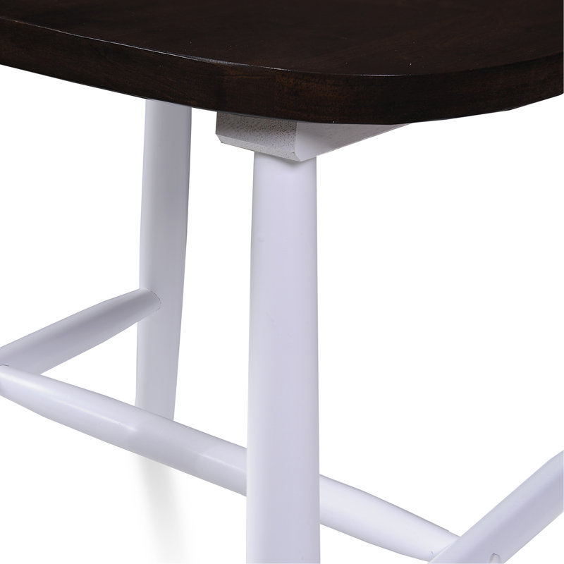 Fauteuil à dossier H 36 po, Blanc / Brun