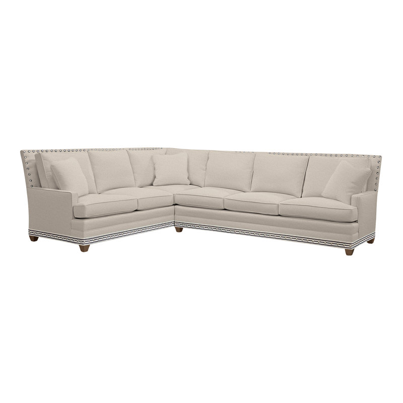 American Bungalow 2-Piece Riverside L- Sectional, Nadia Steam, Havana, Yes