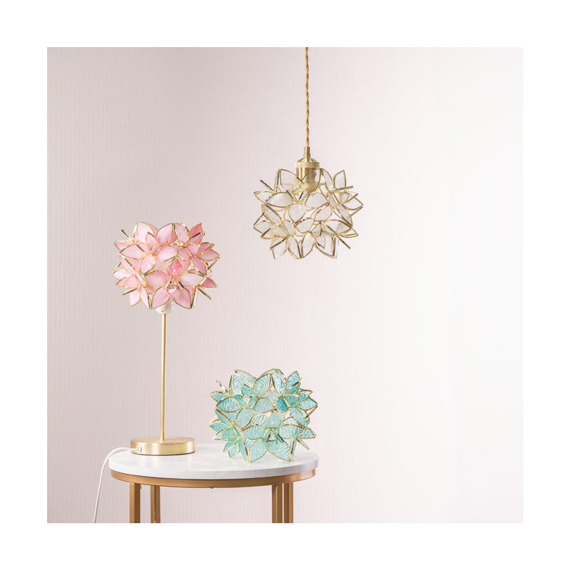 Clementina Metal Table Lamp, Pink, LED, Yes