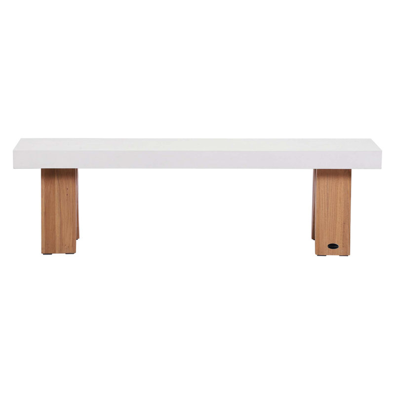 Clip Outdoor Dining Bench, Ivory White
