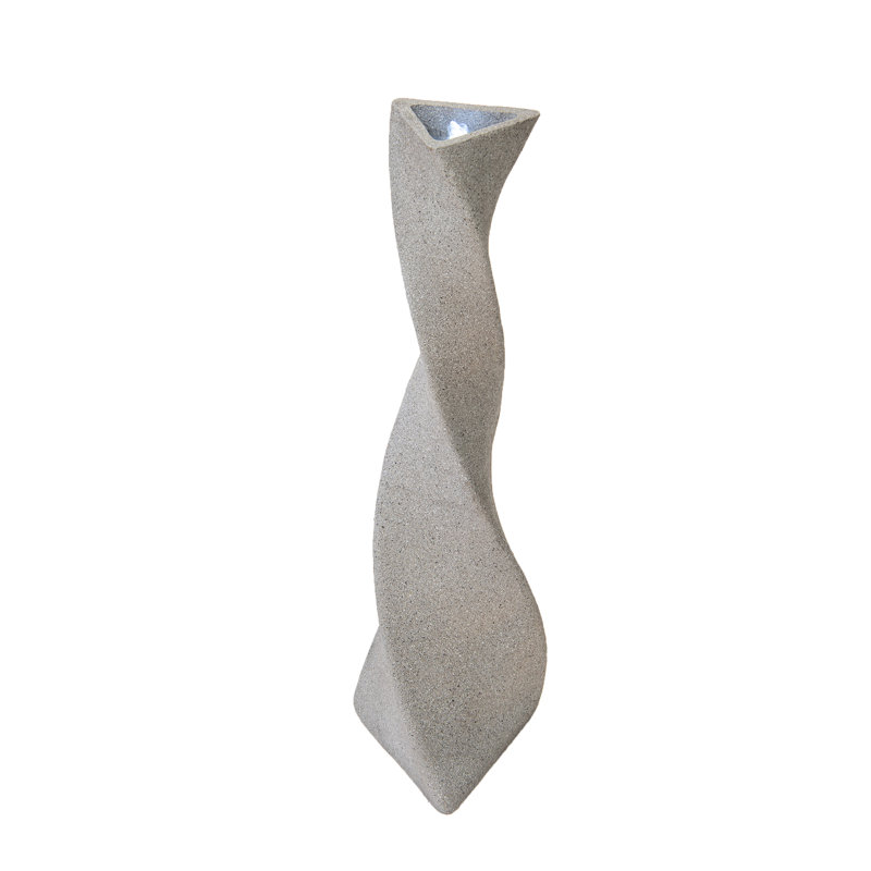 Freestanding Twisted Pilar Modern Water Fountain,, Gray