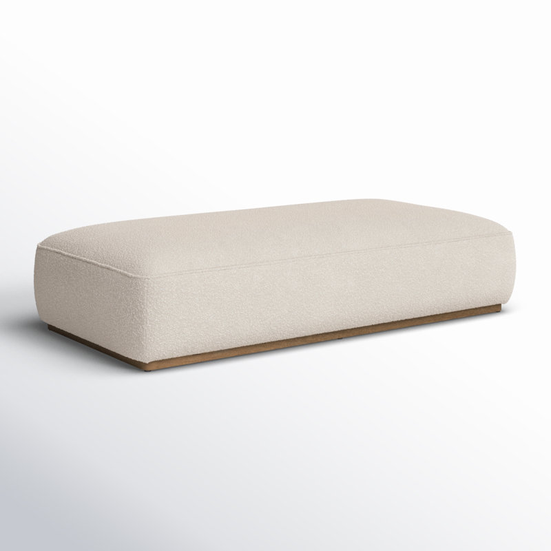Audrianne Upholstered Ottoman,  Knoll Natural Boucle