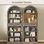 Bibliothèque 73 "arquée avec tiroirs et tablettes ouvertes, bibliothèque de ferme à 6 niveaux avec tablette réglable-608758957-733820289