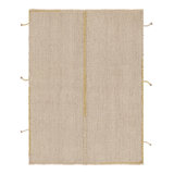 Rug & Kilim’S Accent Kilim, Square Rug With Textural Cream And Yellow Stripes