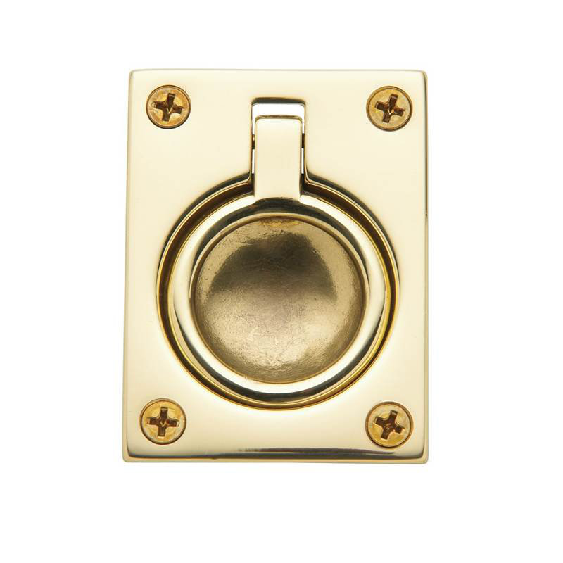 Flush Center Ring Pull, Polished Nickel with Lifetime Finish