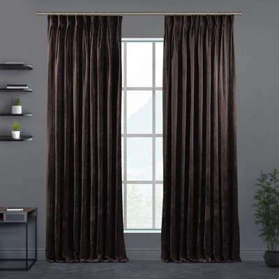 Velvet Semi Sheer Single Curtain Panel