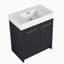 Lavabo autoportant avec bol en résine et porte à fermeture en douceur-1375029589