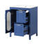 Meuble-lavabo de salle de bain 24 ", bois massif bleu et armoire, avec deux tiroirs, porte et tablette réglable pour salle de bain Meuble-lavabo, tablette, porte, finition-1958342387