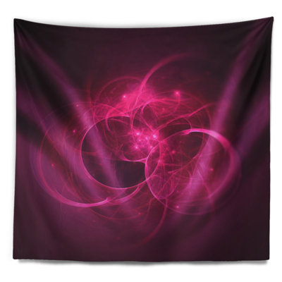 Tapisserie de cercles magenta brillant Abstract