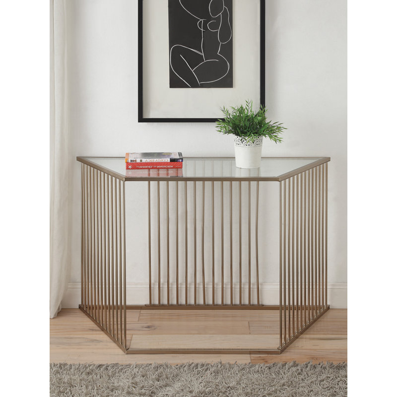 Sofa Table, Champagne & Clear Glass