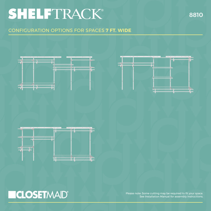 ShelfTrack 84" W - 120" W Closet System Starter Kit