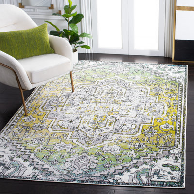 Tapis oriental vert / gris