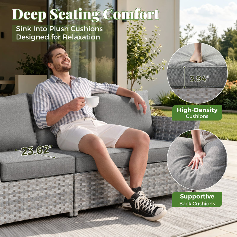 5 - Person Patio Conversation Set, Dark Grey