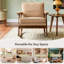Chaise berçante d'appoint moderne rembourrée avec structure en bois, coussin à haute densité, coussin de siège amovible, coussin de dossier et d'accoudoirs
