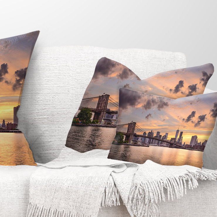 Housse de coussin carré New York City, Rectangle 12" x 20"