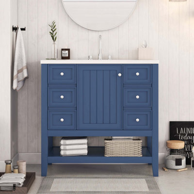34.1" H X 36" W X 18" D 36'' Single Bathroom Vanity Base Only