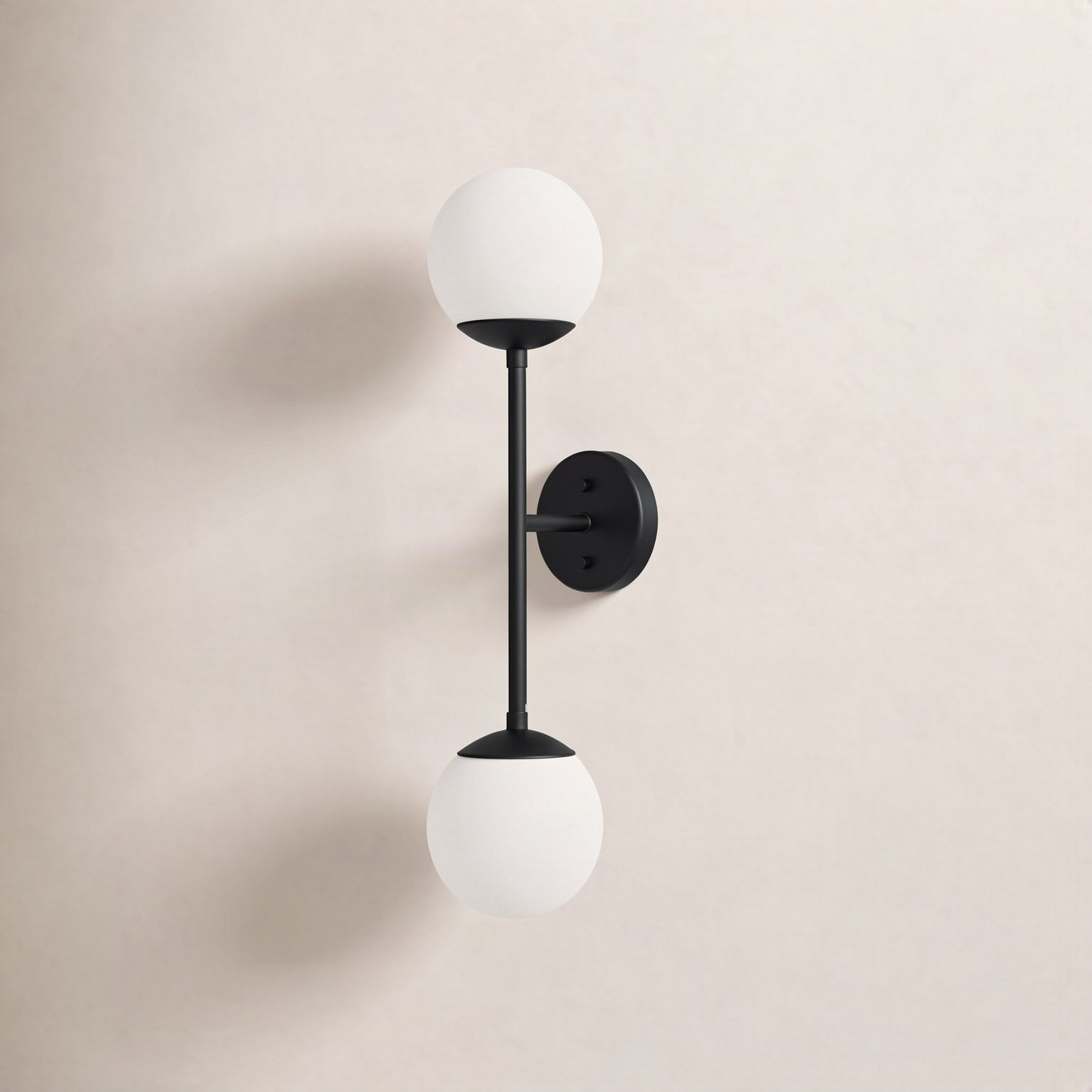 Bridgit 2 Light Glass Dimmable Wall Sconce, Matte Black