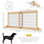 Très grande barrière pour animaux autoportante avec longueur réglable pour chiens et chats, fabrication en bois naturel et en acier