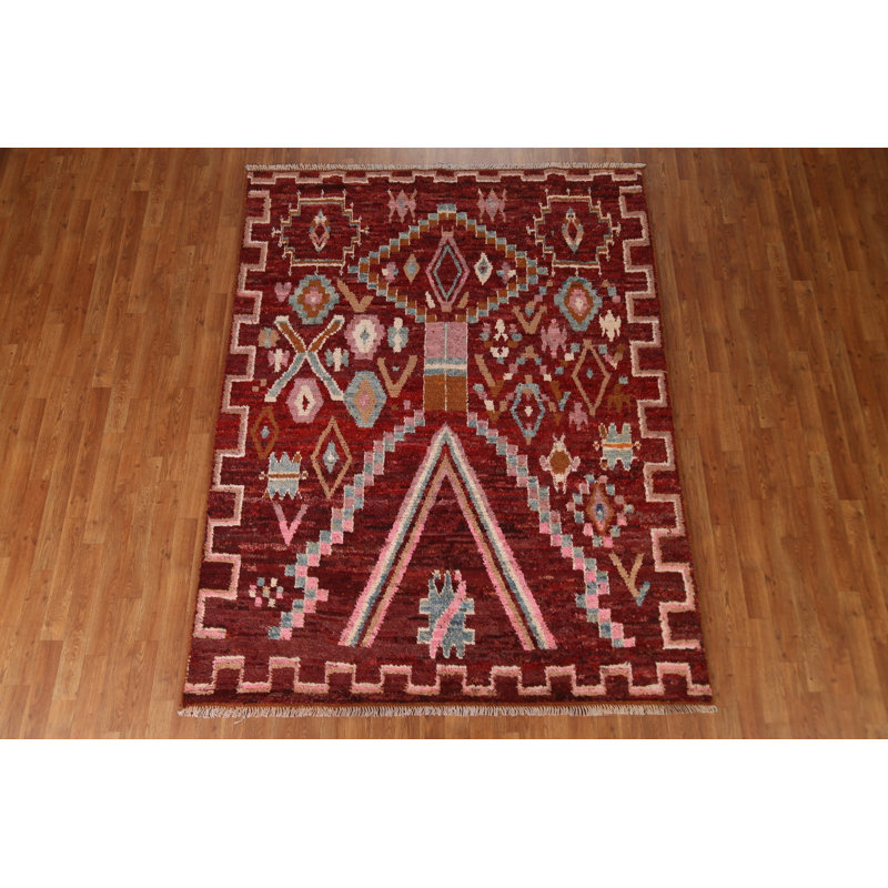 Tapis tribal marocain noué à la main 6 x 8