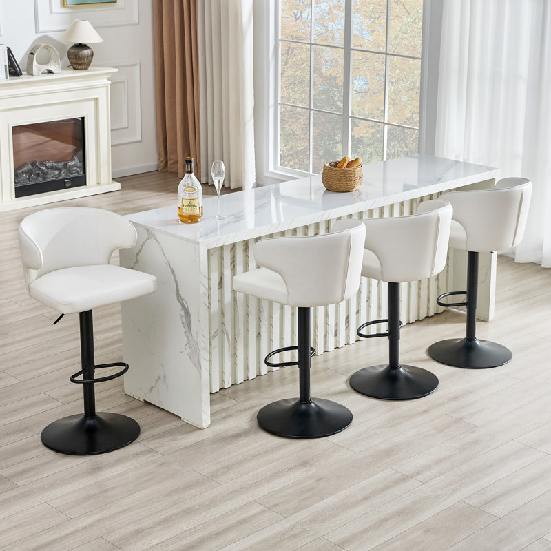 Chaise de bar rotative moderne réglable, Noir