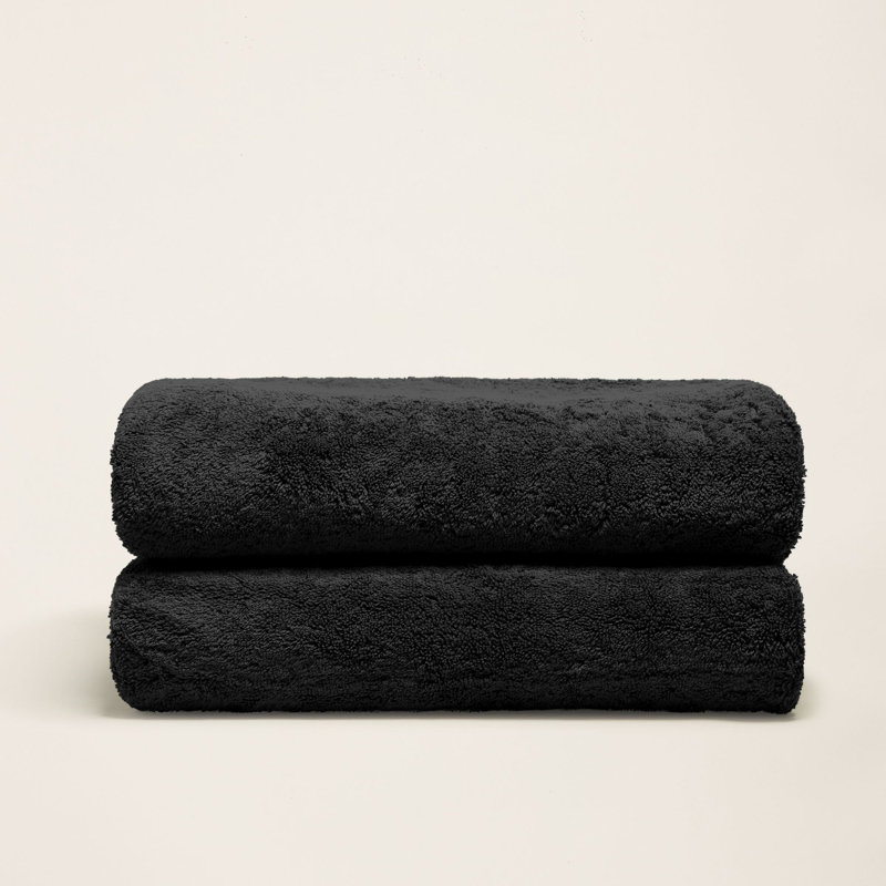 Serviettes en coton australien Ultraplush, Blanc, Serviettes de bain (ensemble de 2)