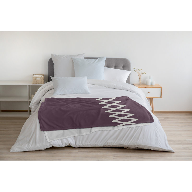 Couverture polaire à fermeture à glissière, L 50 po x L 60 po, Mauve poussiéreux