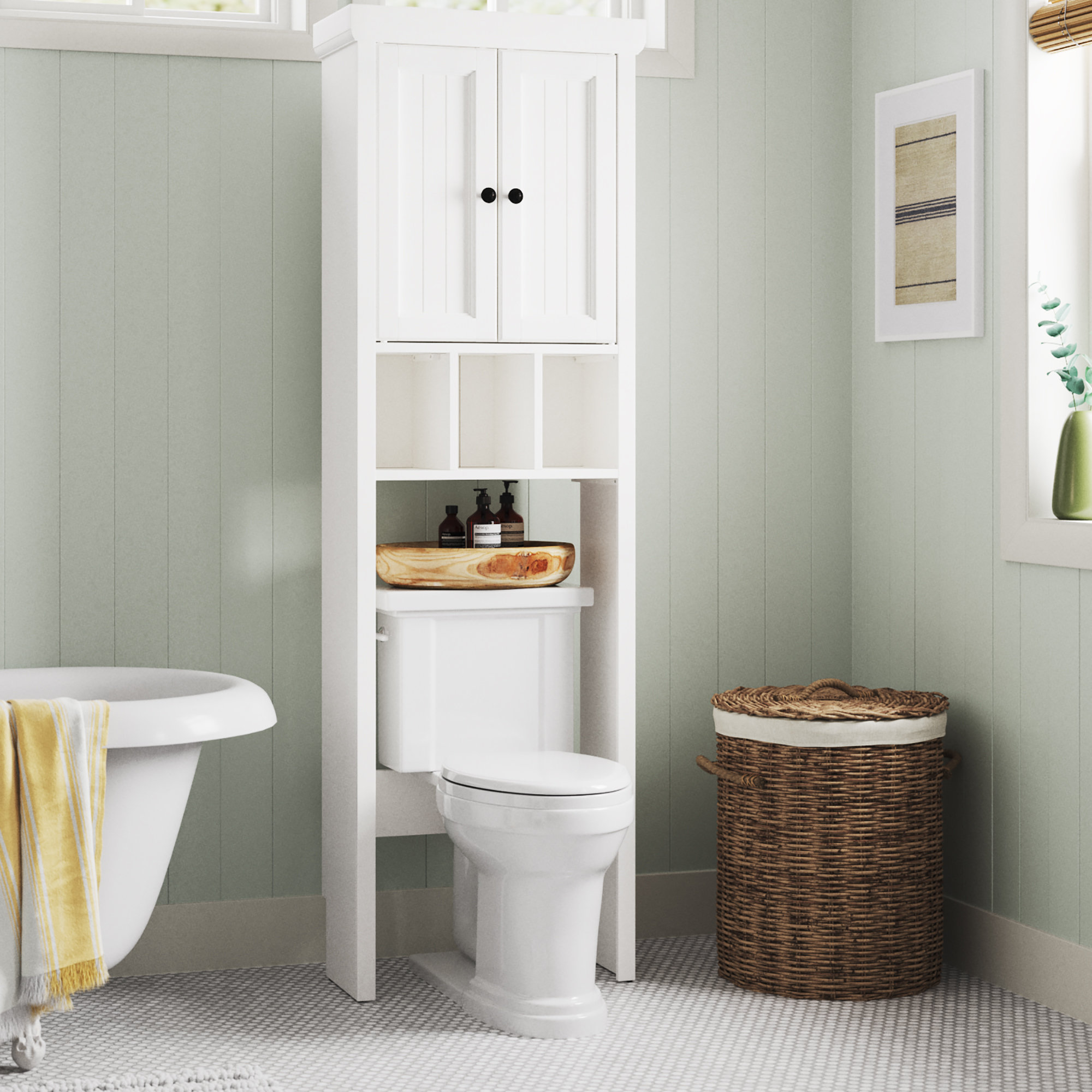 Tall over toilet storage discount
