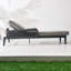 Chaise longue d'extérieur en aluminium avec coussins