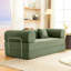 Canapé contemporain compressé en mousse haute densité, revêtement en velours côtelé vert olive, design modulaire, 1 pièce