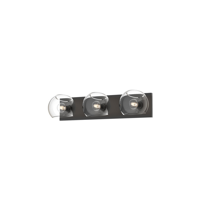 Matte Black Willow Dimmable 5-Light Bathroom Fixture with Clear Glass