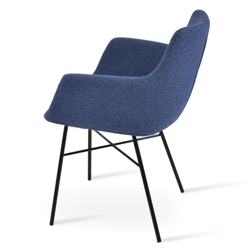 Fauteuil Bottega, Bleu et noir, Noir